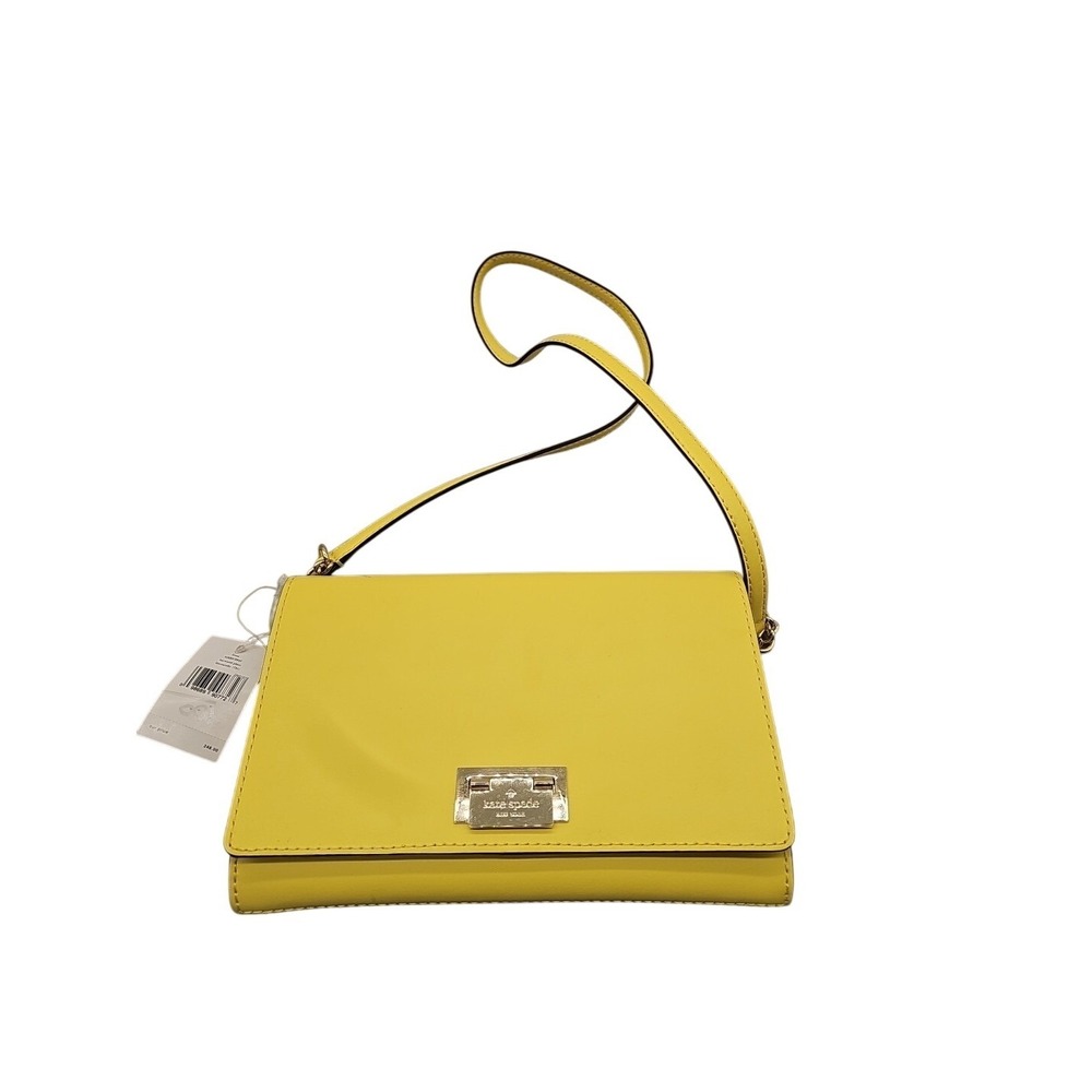 KATE SPADE Crossbody‎ Purse Bag Harwood  Leather Limoncello Yellow Clasp NWT
